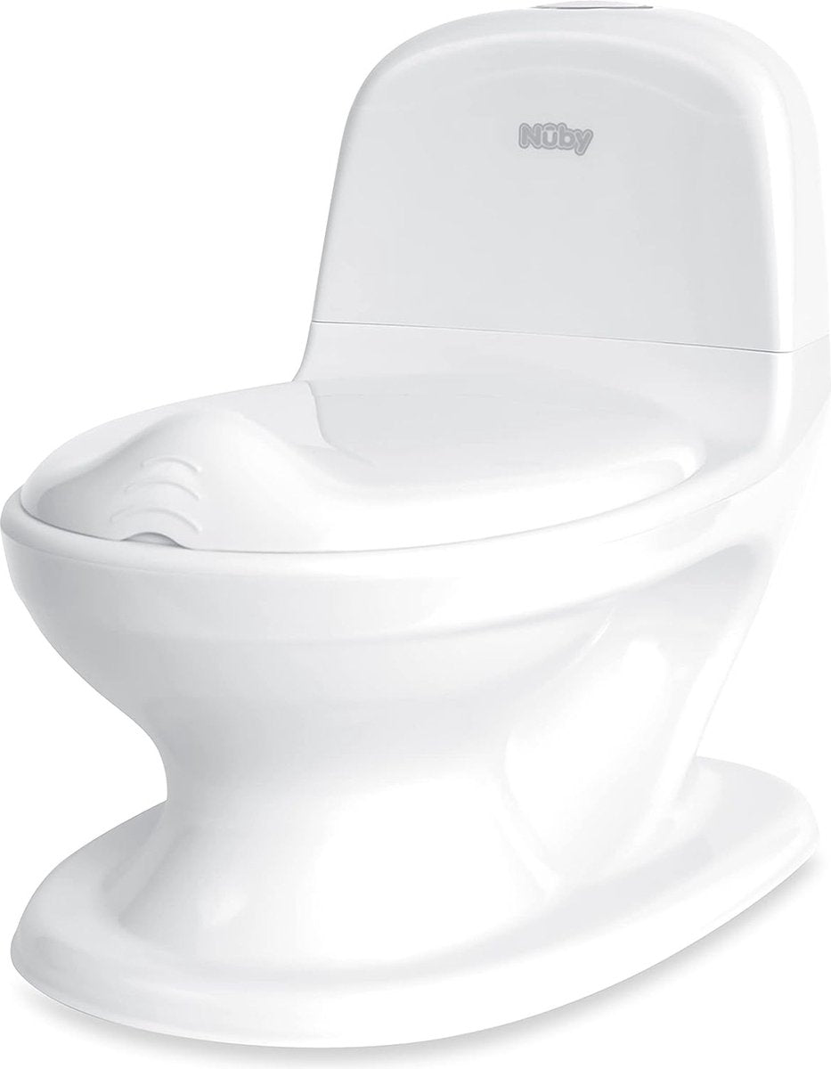 Nûby Pot Nuby™ du Dr Talbot - toilettes avec couvercle et - son de chasse d'eau - toilettes de formation - antidérapant - avec espace de rangement pour lingettes - blanc