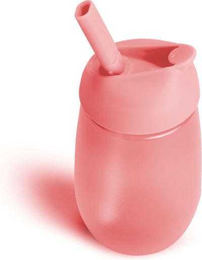 Gobelet en paille Munchkin - gobelet anti-fuite - nettoyage simple - facile à nettoyer - passe au lave-vaisselle - gobelet pour bébé et enfant - 296 ml - rose