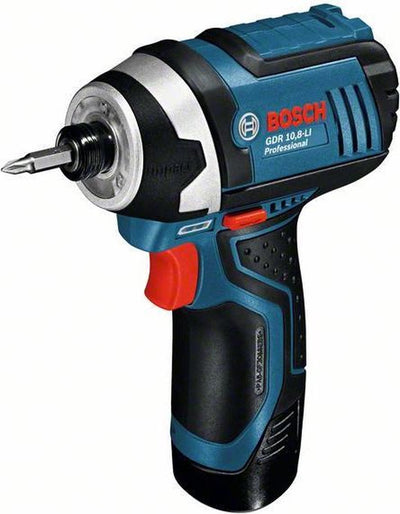 Tournevis professionnel Bosch gdr 12v-105 - avec 2x batterie 12v (2,0 ah) et chargeur - en l-boxx