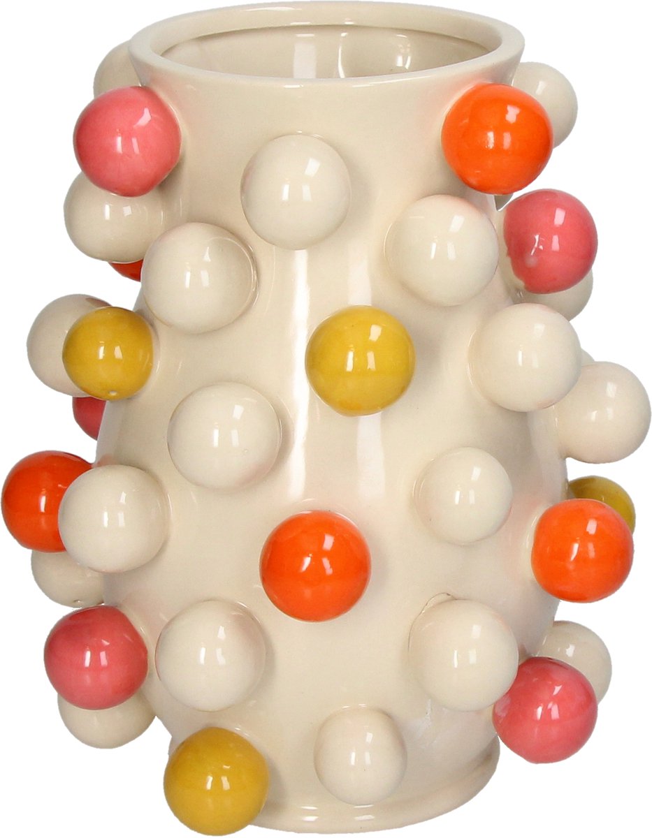 Hd collection vase boules grès multi 21x21x26cm