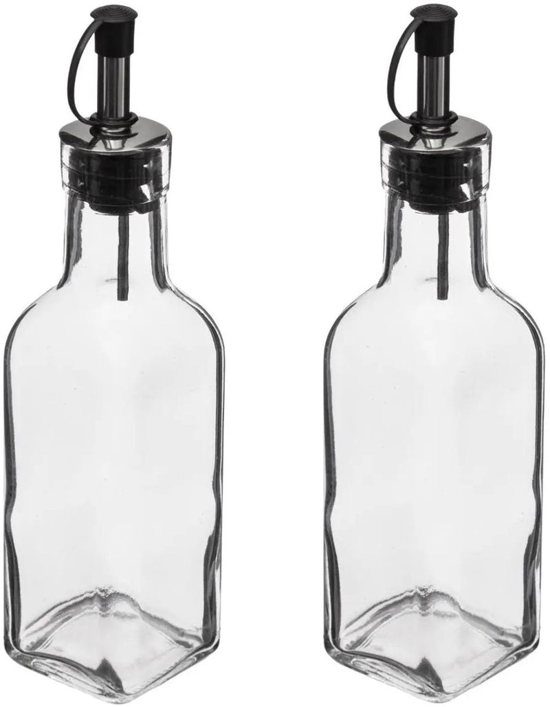 5cinq bouteilles d'huile de vinaigre pour la table - 2x pièces - verre - 160 ml par bouteille - huile d'olive et vinaigre de table