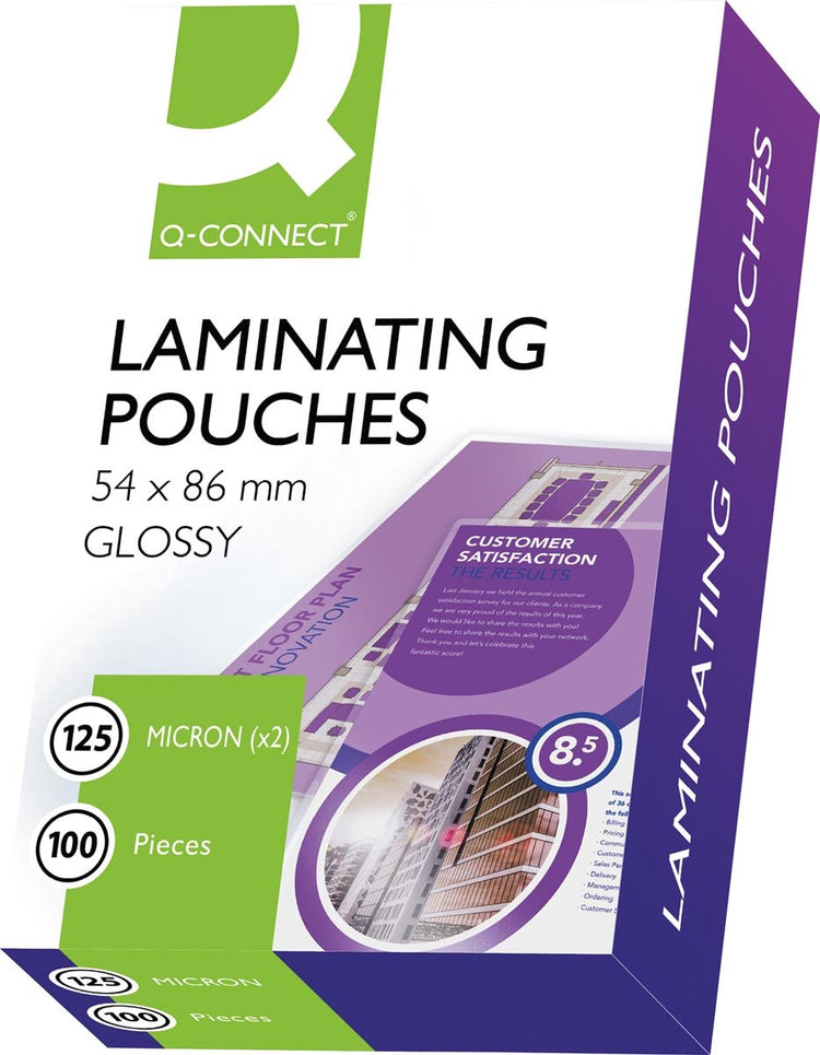 Pochette de plastification Q-connect 2x 125 microns 54x86mm 100 pièces