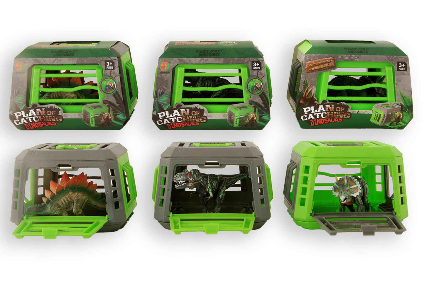 Kidsfun dinosaure en cage 13cm