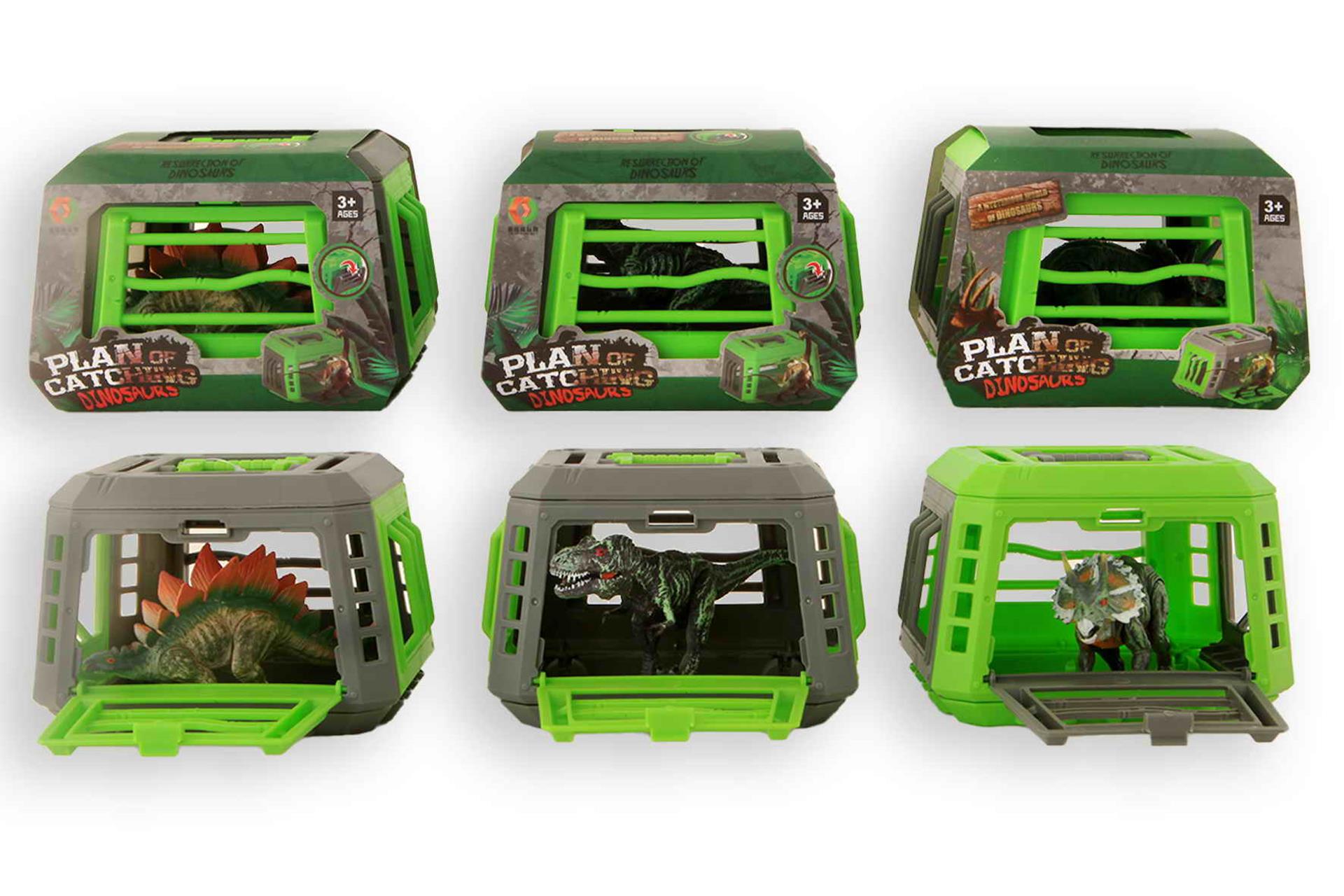 Kidsfun dinosaure en cage 13cm