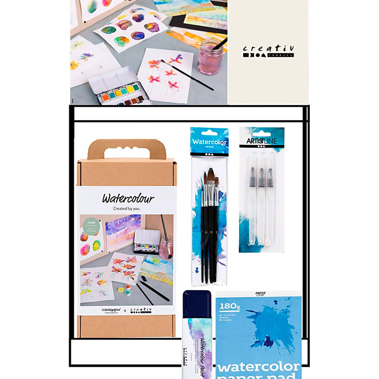 Petit présentoir de comptoir Creativ company, catégorie, aquarelle, adulte, 60 unités. 1 pièce