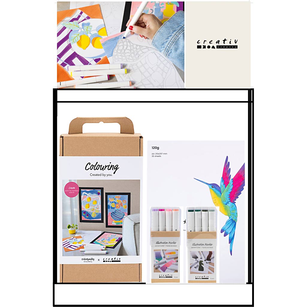 Petit présentoir de comptoir Creativ company, catégorie, couleurs, adulte, 44 unités. 1 pièce