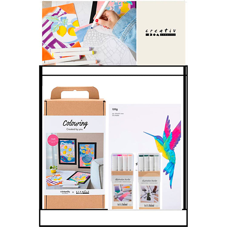 Petit présentoir de comptoir Creativ company, catégorie, couleurs, adulte, 44 unités. 1 pièce