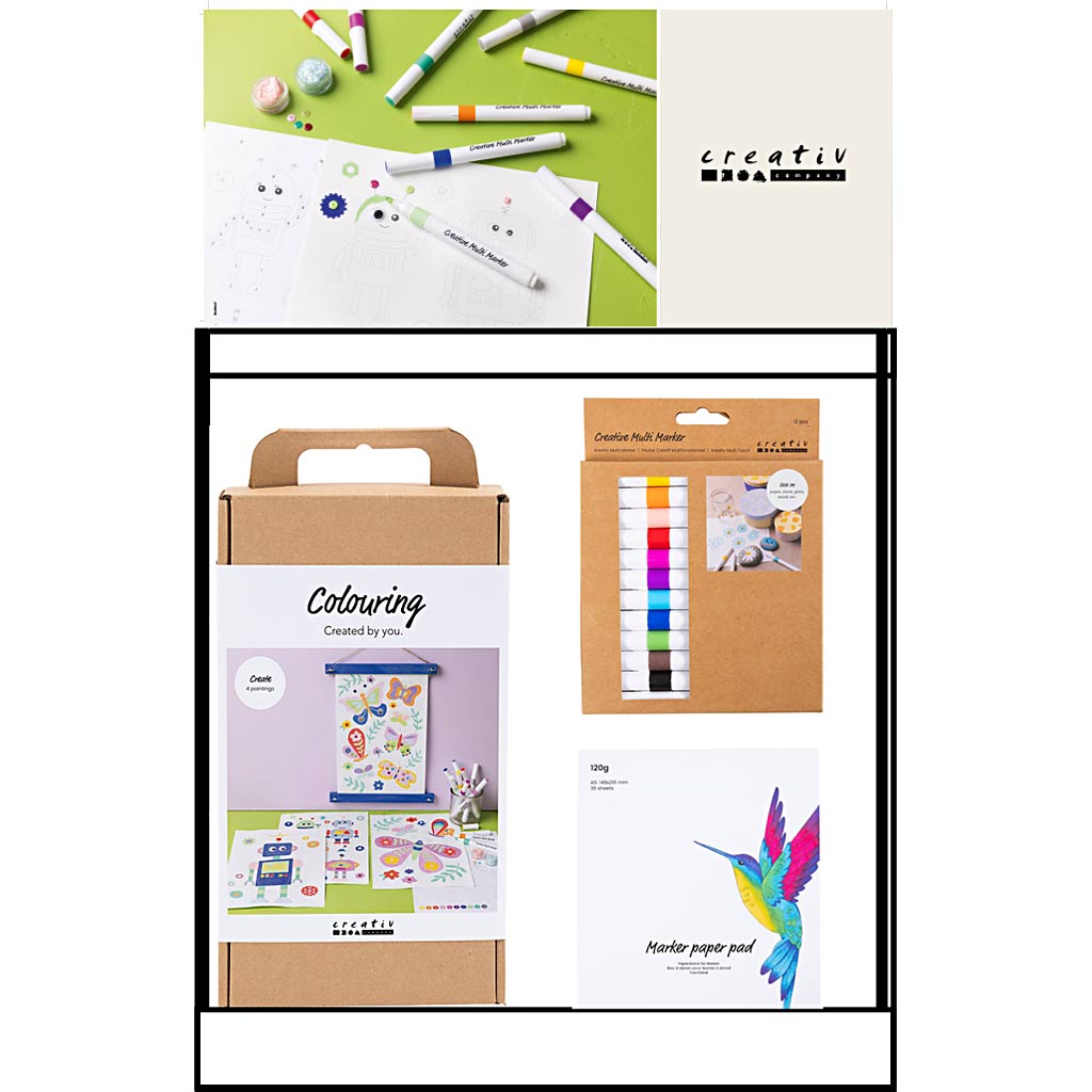 Petit présentoir de comptoir d'entreprise Creativ, catégorie, couleurs, enfants, 36 unités. 1 pièce