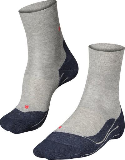 Falke ru4 chaussettes de course en coton anti-ampoules en matériau fonctionnel hommes gris - taille 42-43