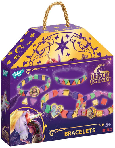 Jouets Totum Unicorn Academy - Fabriquez des bracelets de perles avec des perles spéciales - Emballage cadeau de luxe doré - Conseil cadeau pour filles