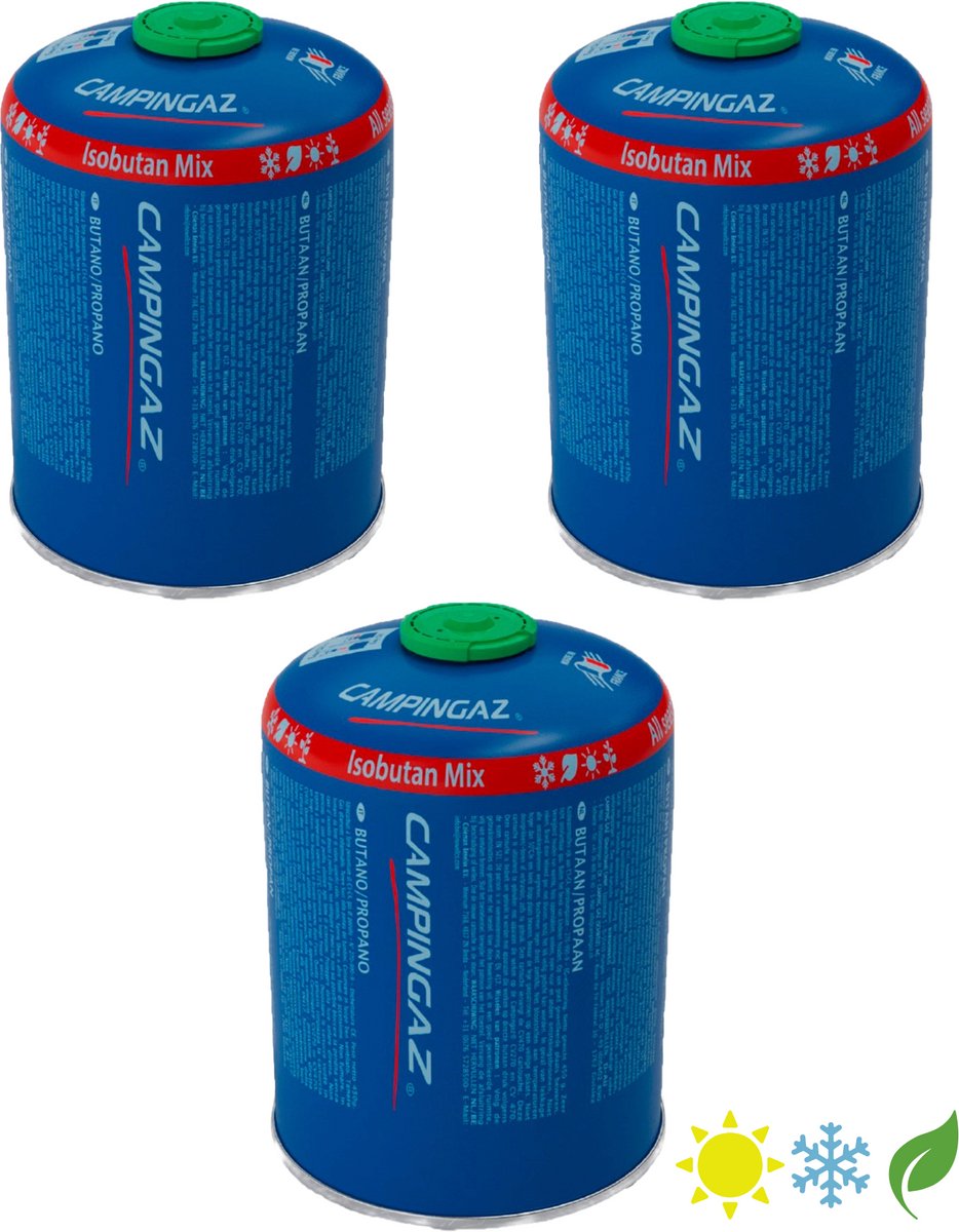 Campingaz cv470 toutes saisons - 3 pièces - système clic - 450 g isobutane propane - gaz