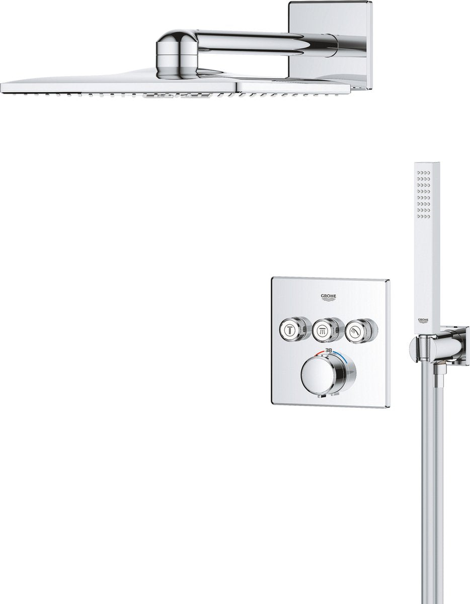 Système de douche encastrable Grohe Precision Smartcontrol - carré - chrome