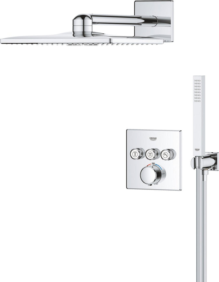 Système de douche encastrable Grohe Precision Smartcontrol - carré - chrome