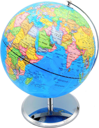 Globe Braet avec socle en métal - - diamètre 25 cm - villes jour et nuit - Néerlandais