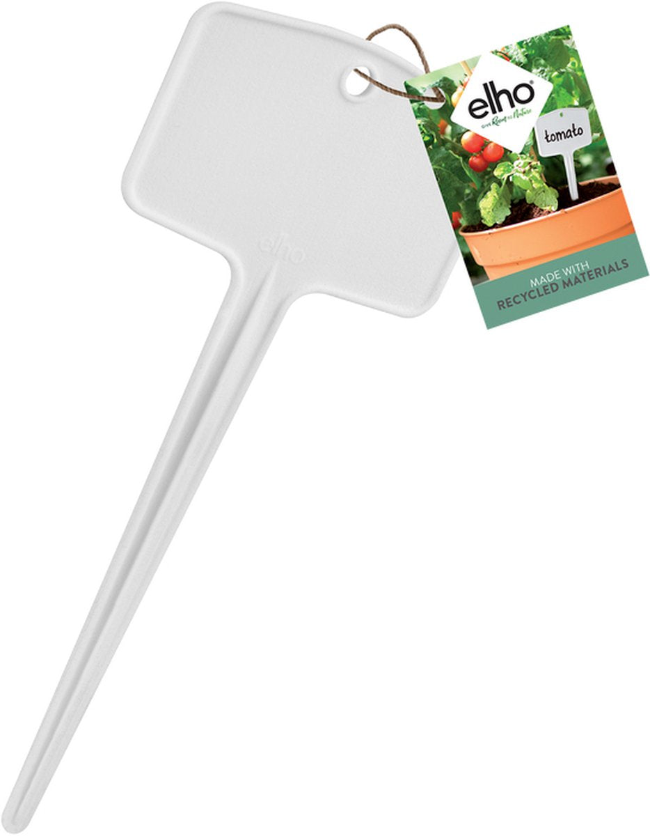 Elho green basics étiquettes pour plantes 6 - accessoires pour accessoires de culture et de récolte en extérieur - ø 6,5 x h 12,5 cm - blanc