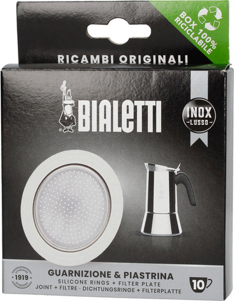 Plaque filtrante Bialetti + anneau silicone - pour percolateurs 10 tasses en inox