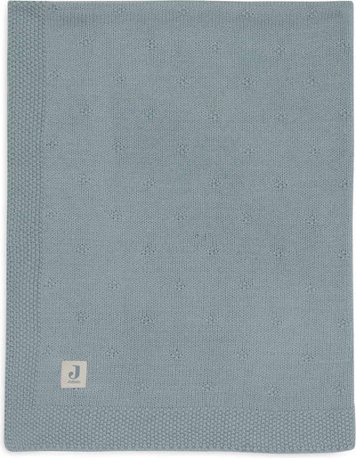 Jollein - couverture de berceau 100x150cm - couverture bébé - tricot douillet vert d'eau
