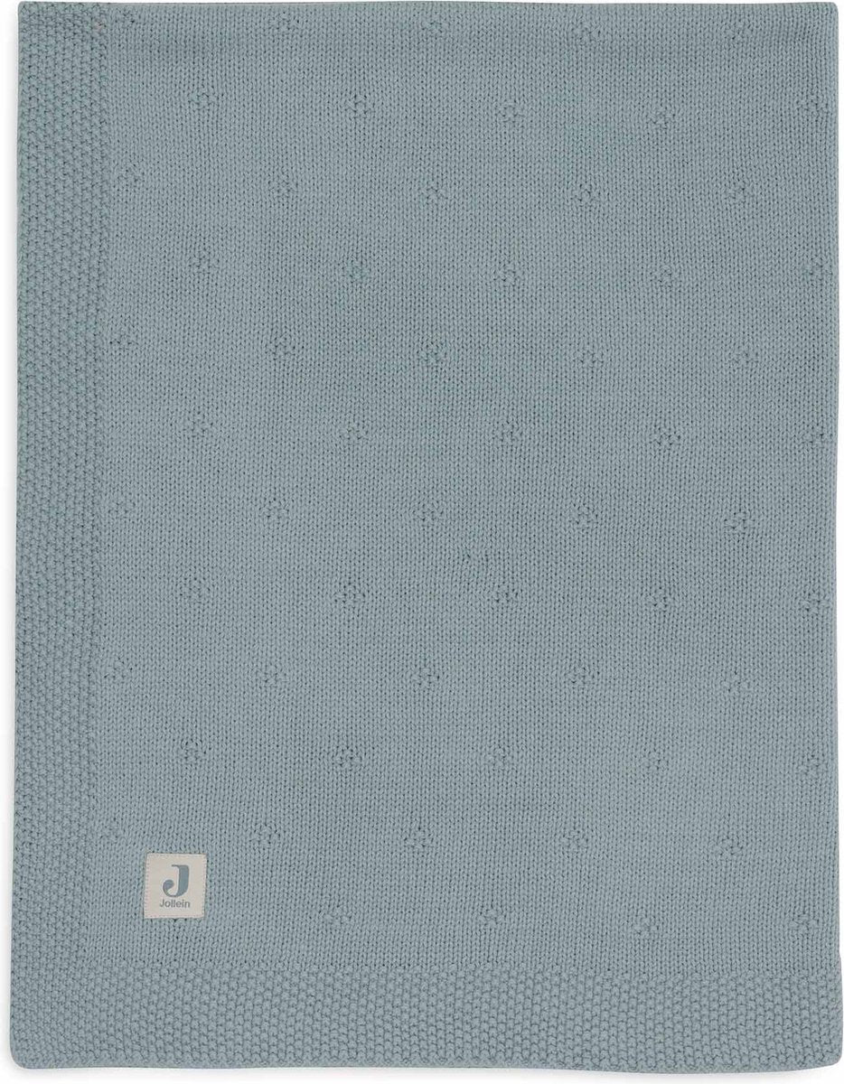 Jollein - couverture de berceau 75x100cm - couverture de berceau, couverture de berceau, couverture de bébé - tricot confortable vert d'eau