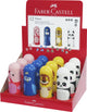 Faber-Castell taille-crayon avec gomme - motifs animaux - présentoir 12 pièces - fc-583513