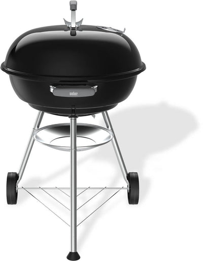 Bouilloire compacte Weber - grille ø 57 cm - barbecue au charbon de bois - noir - bac à cendres - 2 roues durables et résistantes aux intempéries - crochet de couvercle pratique - résistant aux rayures et à la rouille