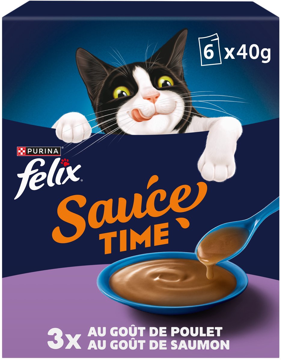 Sauce time Felix au goût de poulet - poulet saumon - 4 x 6x40g