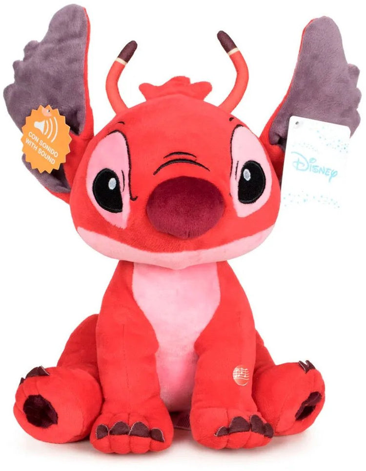 Disney classics leroy - peluche peluche disney lilo stitch (rouge) + son xl 60 cm {jouet peluche peluche poupée pour enfants garçons filles | peluche extra large et douce ! | disney stitch ange leroy grand cadeau xxl}