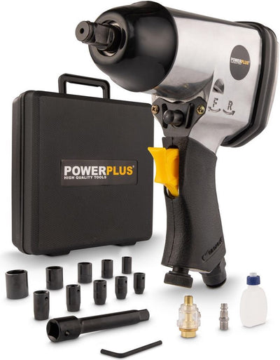 Clé à chocs pneumatique Powerplus powair0010 - clé pneumatique de 1 2 , 6,3 bar et 7000 tr/min, outil pneumatique