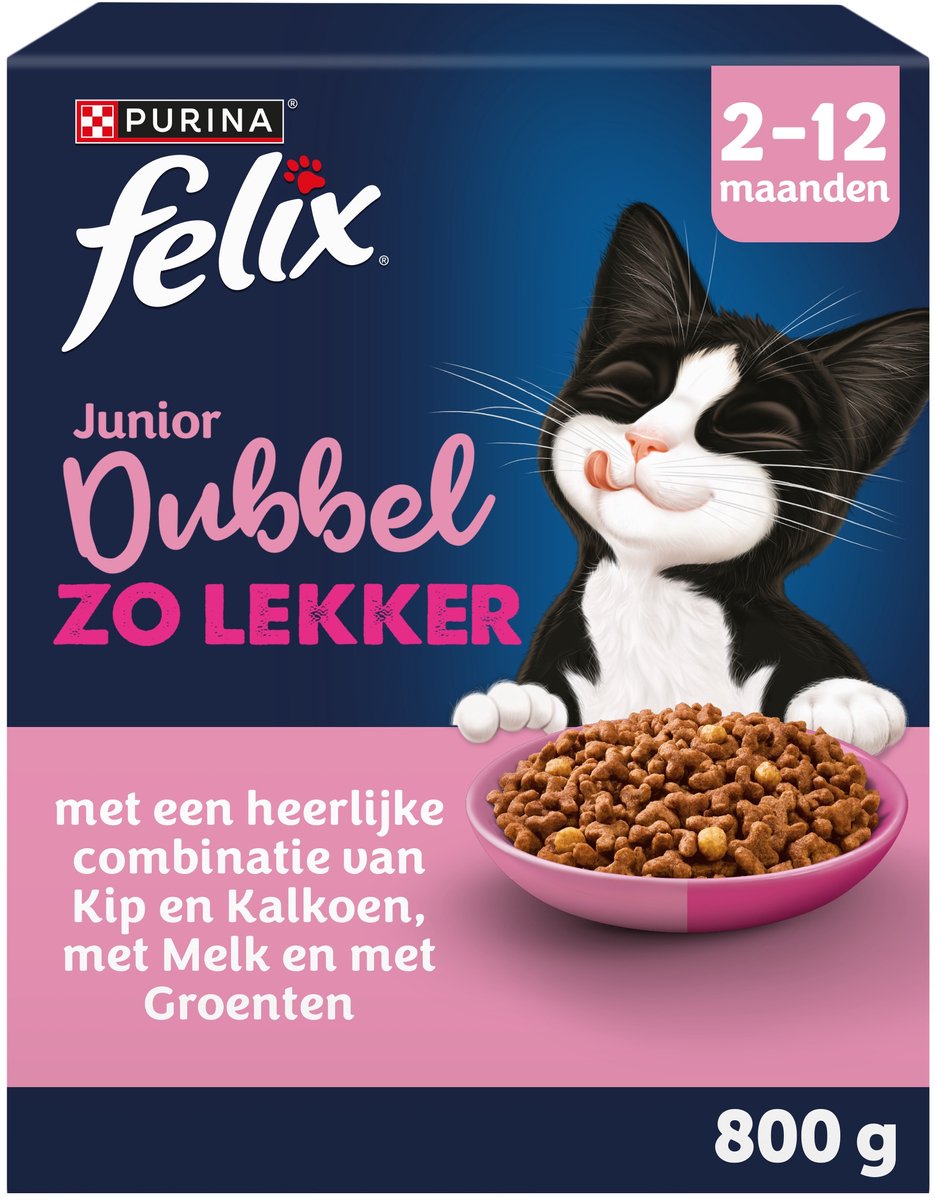 Felix deux fois plus savoureux junior - poulet dinde - 5 x 800g
