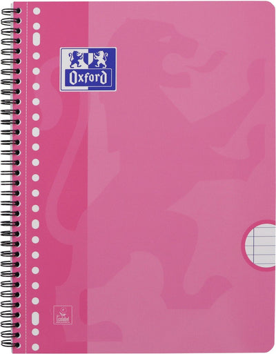 Bloc de cours pour école d'Oxford - a4+ - 23 trous - ligne - 80 feuilles - rose