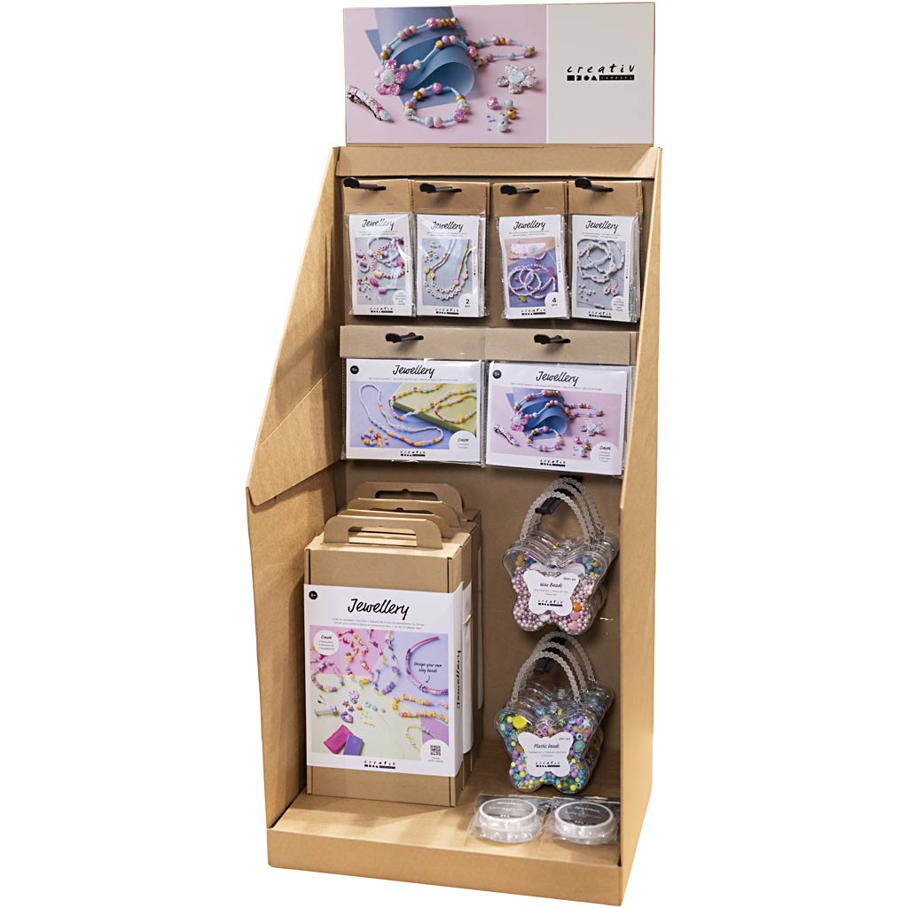 Creativ company grand présentoir de table, bijoux, enfants, h : 834 mm, d : 322 mm, l : 416 mm, 54 unités. 1 pièce