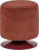Pouf Woood islen avec piètement pivotant - bouclé - rouge bordeaux - 47x39x39