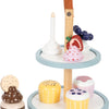 Playettes en bois de petit pied etagere avec cupcakes, 13dlg.