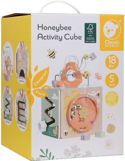 Classic World World Wooden Activity Kubus Hainingbij, 5dlg.
