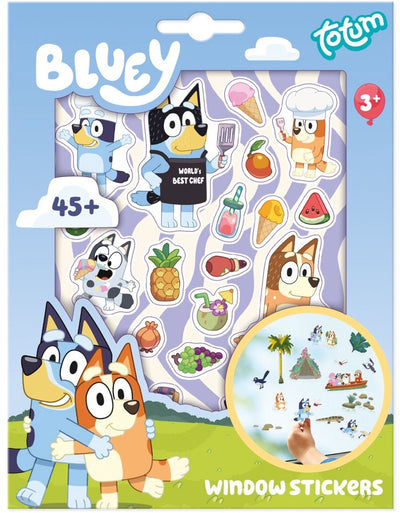 Autocollants de fenêtre Totum bluey - autocollants mobiles non permanents pour la maison et la route - jouets éducatifs pour juniors garçons et filles à partir de 3 ans