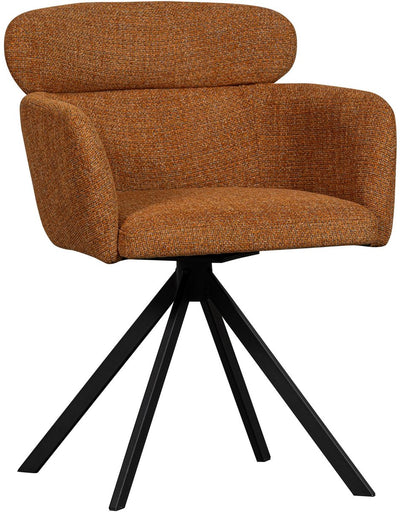 Woood chaise de salle à manger pivotante fenne - polyester - gingembre - 80x58x60
