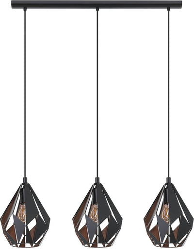 Suspension Eglo Carlton 1 - e27 - 80,5 cm - cuivre noir