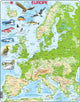 Larsen carte topographique de l'europe – puzzle – europe – géographie physique – puzzle éducatif pour enfants – 87 pièces – fabriqué en norvège – pièces extra épaisses de 2.5 mm – plateau avec plaque fixe