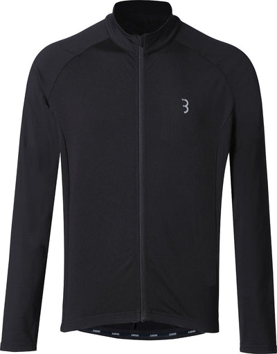 Bbb cycling transition chemise de cyclisme à manches longues homme et femme - 10-15 °c - chemise vtt et cyclisme avec 3 poches arrière - noir