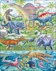 Dinosaures Larsen qui volent, courent et plongent - puzzle - animaux - préhistoire - puzzle éducatif pour enfants - 70 pièces - fabriqué en Norvège - pièces extra épaisses de 2,5 mm - plateau à bord fixe