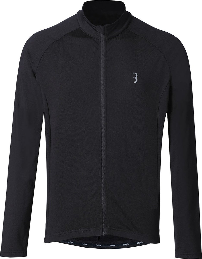 Bbb cycling transition chemise de cyclisme à manches longues homme et femme - 10-15 °c - chemise vtt et cyclisme avec 3 poches arrière - noir