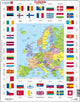 SELECTA Larsen Map Europe avec des drapeaux, 70e.