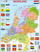 Selecta Larsen Pluzzle Carte Nederland avec les provinces et les drapeaux, 48e.