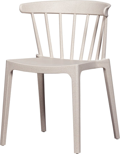 Woood bliss chaise de salle à manger chaise de jardin - fibre végétale - blanc cassé - 75x52x53