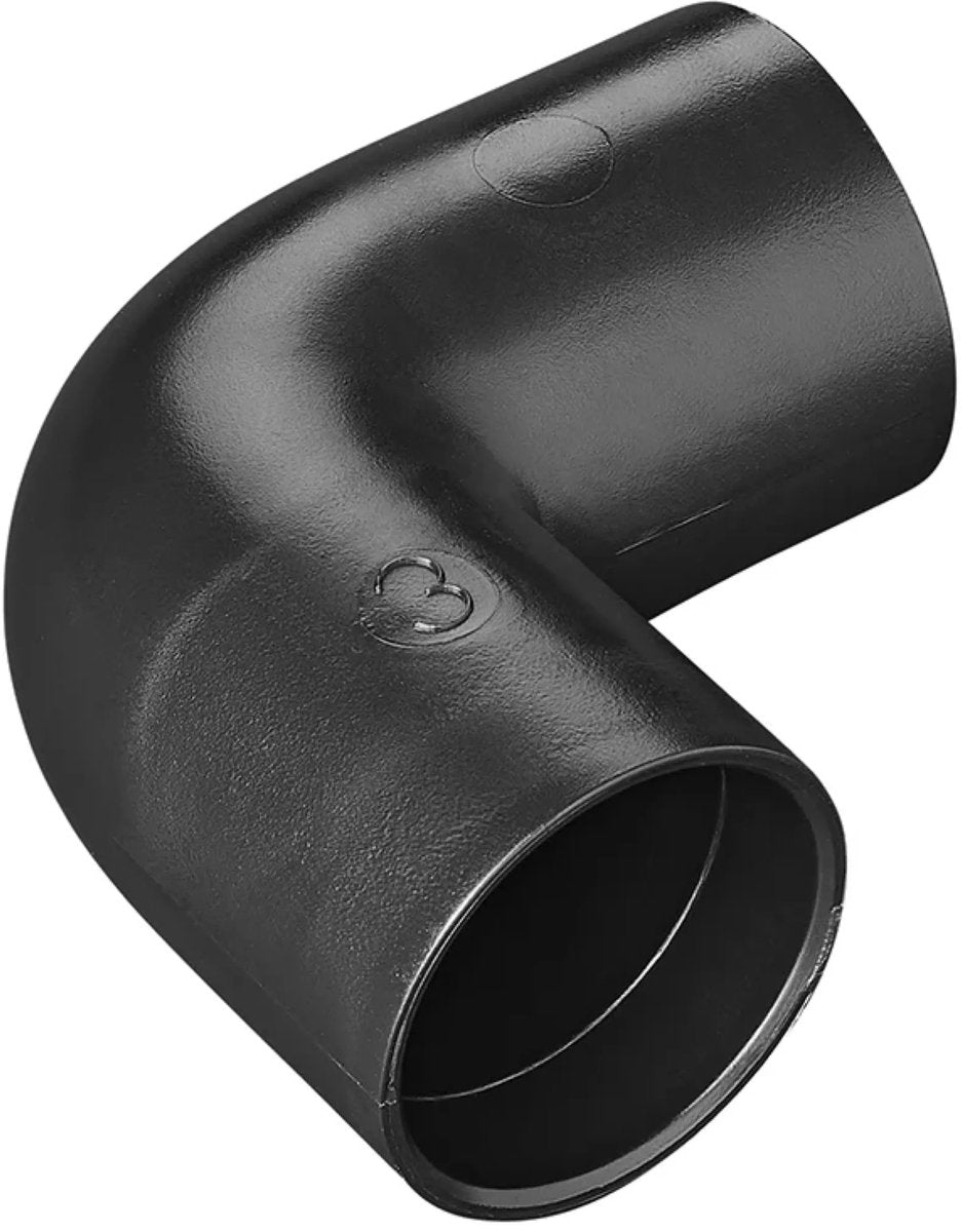 Proplus pièce d'angle 90° - pe noir - installation rapide - ø28 mm