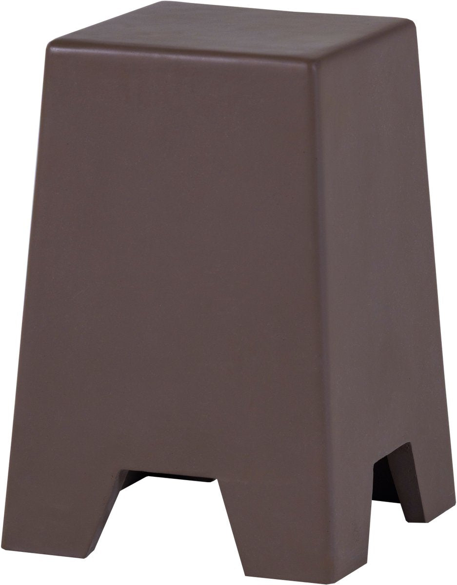 Woood table d'appoint haute zina - ciment - marron - 51x36x36