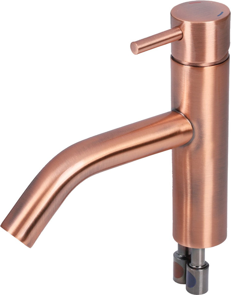 Robinet de lavabo Differnz - mitigeur - robinet courbé - froid chaud - cuivre rouge