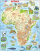 Larsen Afrique géographique avec animaux – puzzle – cartes géographie – afrique – puzzle éducatif pour enfants – 63 pièces – fabriqué en Norvège – pièces extra épaisses de 2,5 mm – plateau avec bord fixe