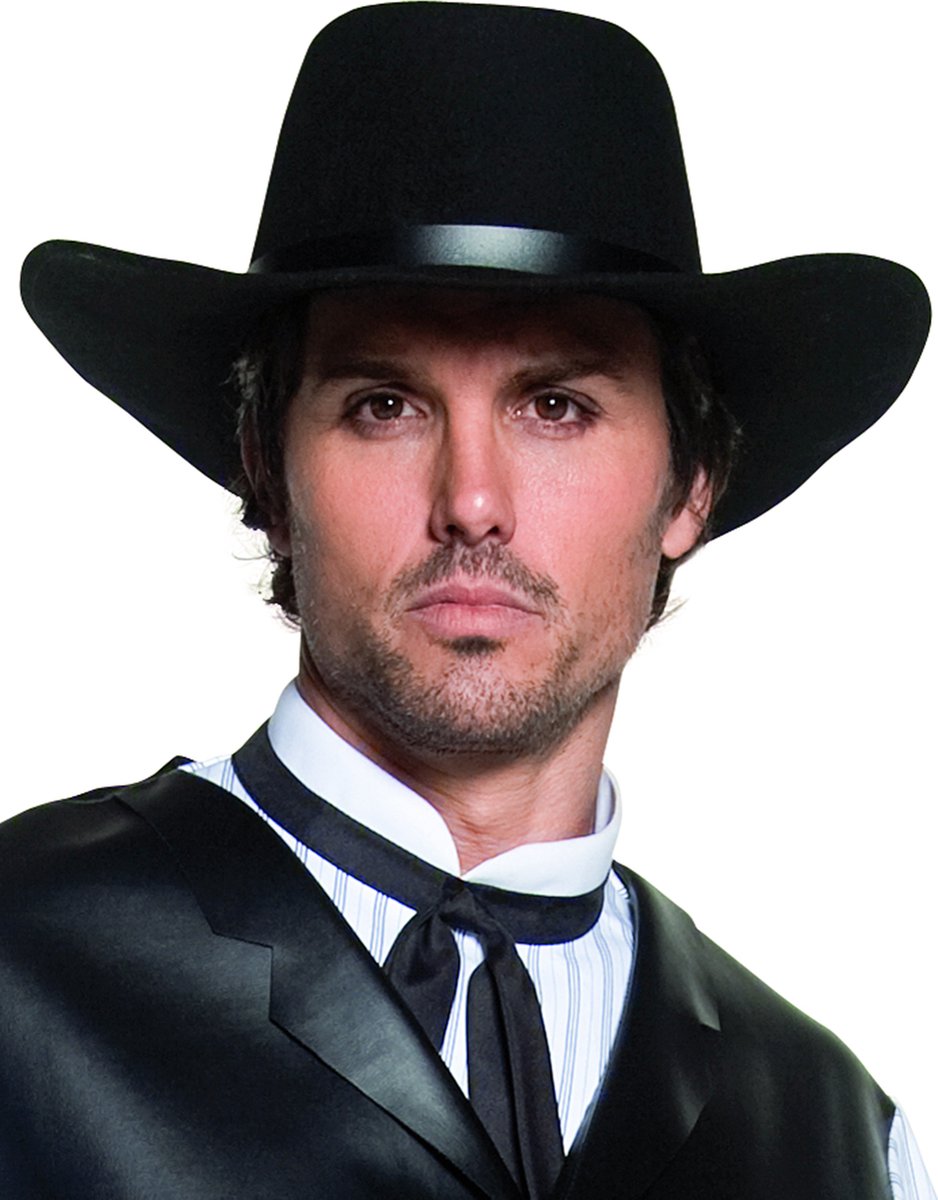 Chapeau de cowboy Smiffys - authentique - noir - feutre - adultes - chapeau de déguisement - cowboy - western