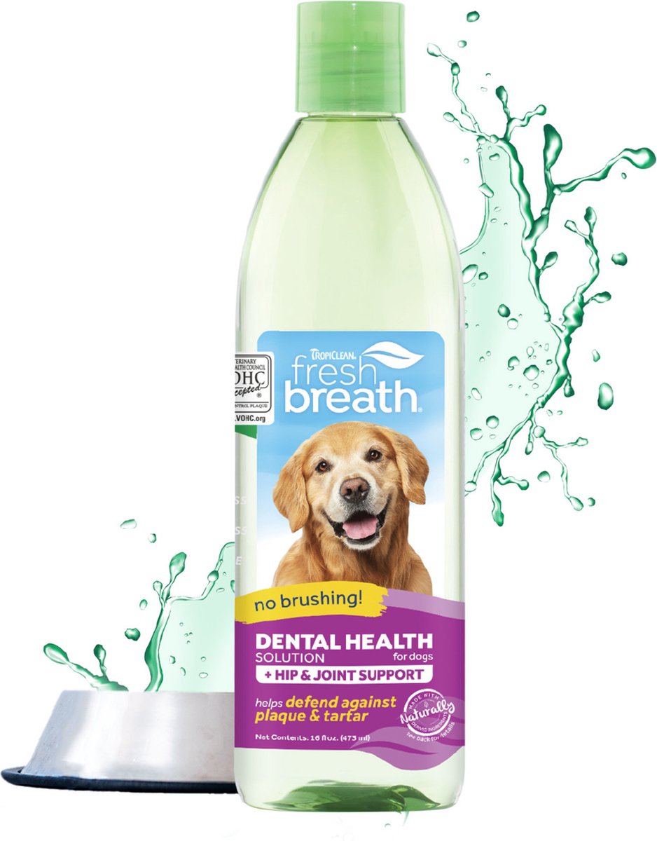 Tropiclean haleine fraîche - nettoyage dentaire pour chien - bain de bouche pour chiens - 473 ml
