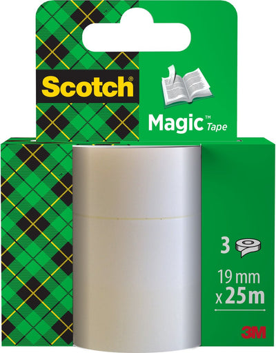 Ruban Scotch ® magic™, recharges, 19 mm x 25 m, 3 rouleaux de carte